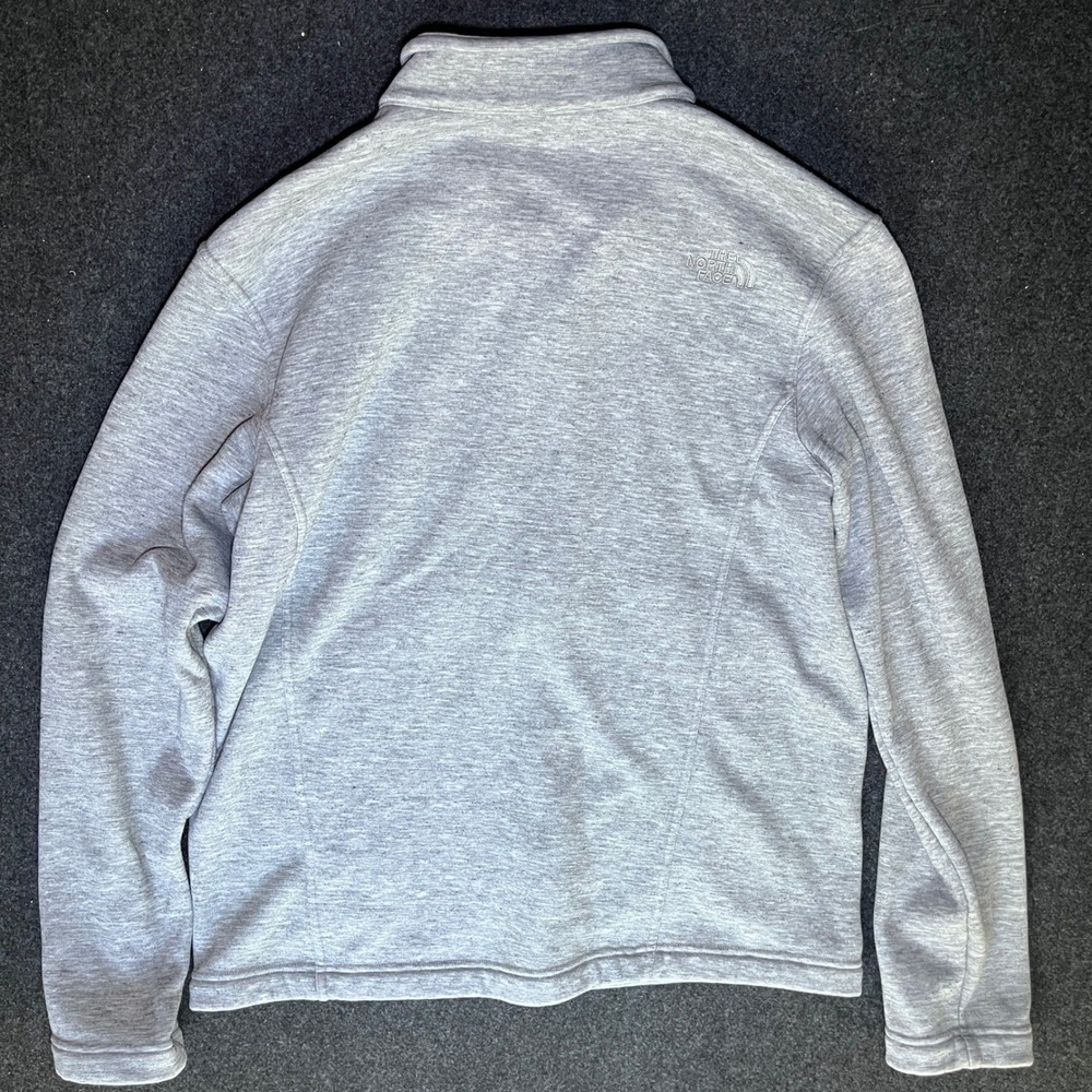 The North Face Fleece Jacket Mens Large Gray Excellent Full Zip Mock Neck - Picture 5 of 7